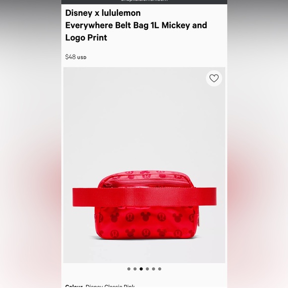 NEW! Disney x lululemon Everywhere Belt Bag - Red/ Dark Pink - Picture 2 of 9